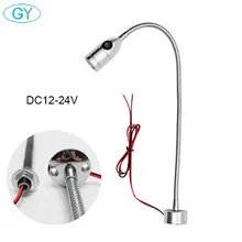 Lumière magnétique industrielle à col de cygne, Flexible, 3W, dc 12V 24V LED CNC, l40 cm, lampe de travail pour atelier led, argent noir, lampe industrielle