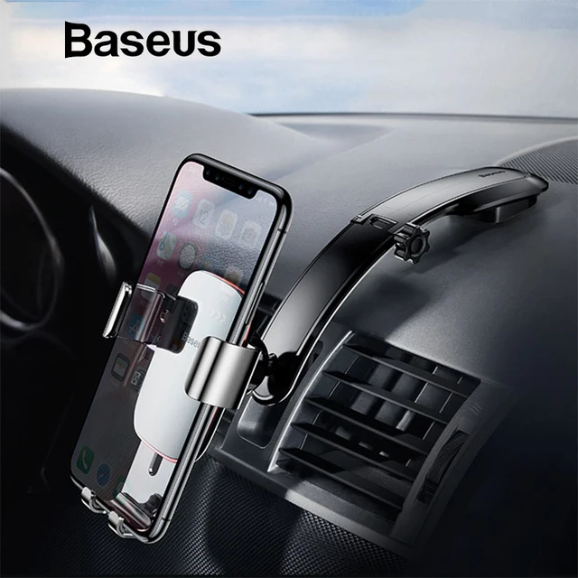 Baseus Metal Car Holder For iPhone X Samsung S9 Mobile Phone Holder Stand Gravity Air Vent Mount GPS Car Phone Holder Bracket