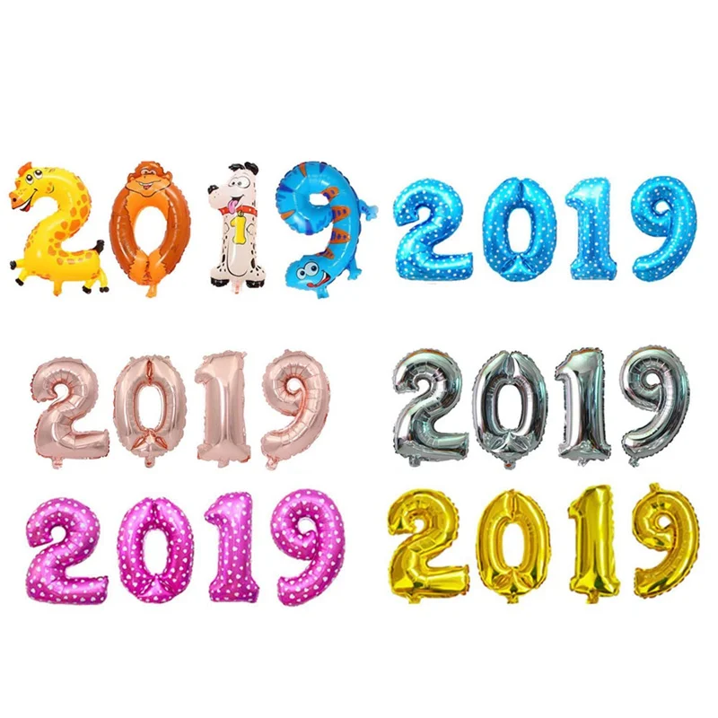 

2019 Happy New Year Balloons Foil Helium Christmas Baloons Celebration Happy New Year Party Decor Supplies