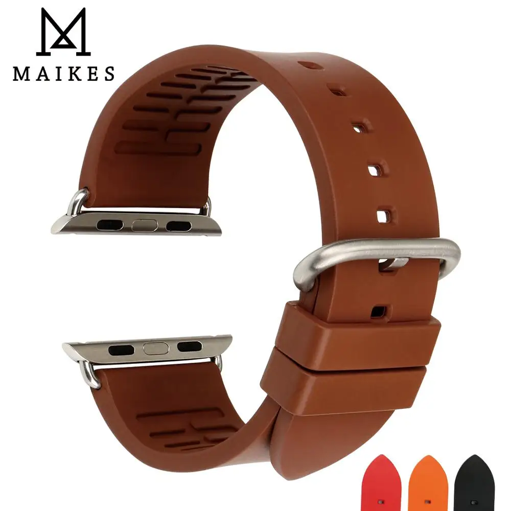 Ремешок для часов MAIKES из фторуглеродного волокна спортивный браслет Apple Watch 44 мм 40