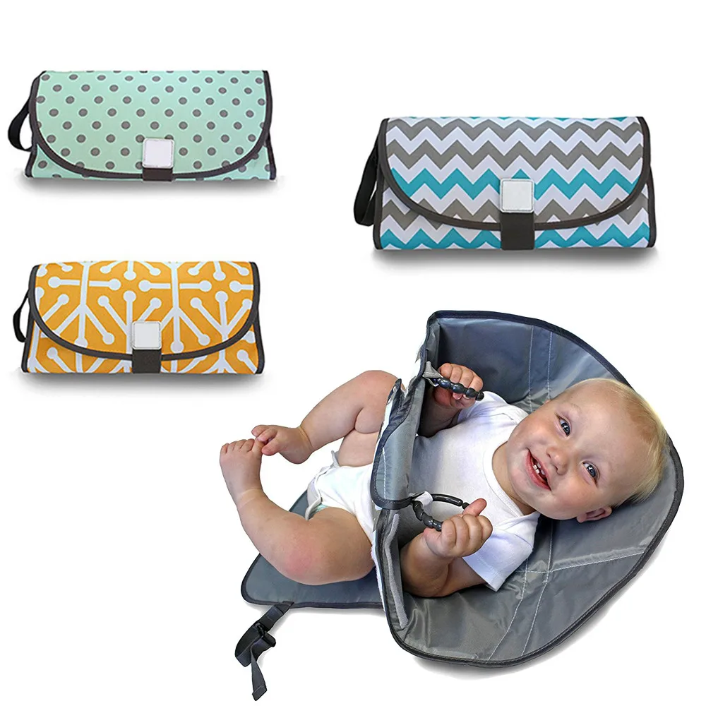 

Portable Diaper Changing Mat For Baby Reusable Waterproof Diaper Changes Pad With Cover Infant Travel Foldable Diapering Bag