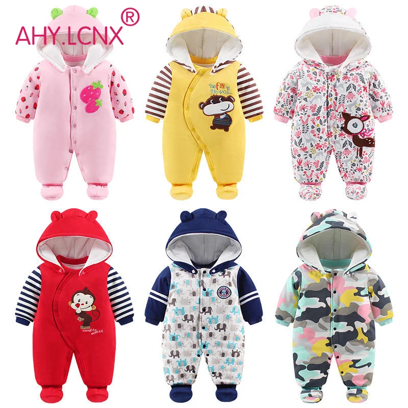

New Baby Rompers Winter Thick Warm Baby boy Clothing Long Sleeve Infant Clothes Jumpsuit Kids Newborn Outwear for 0-15M Newborns