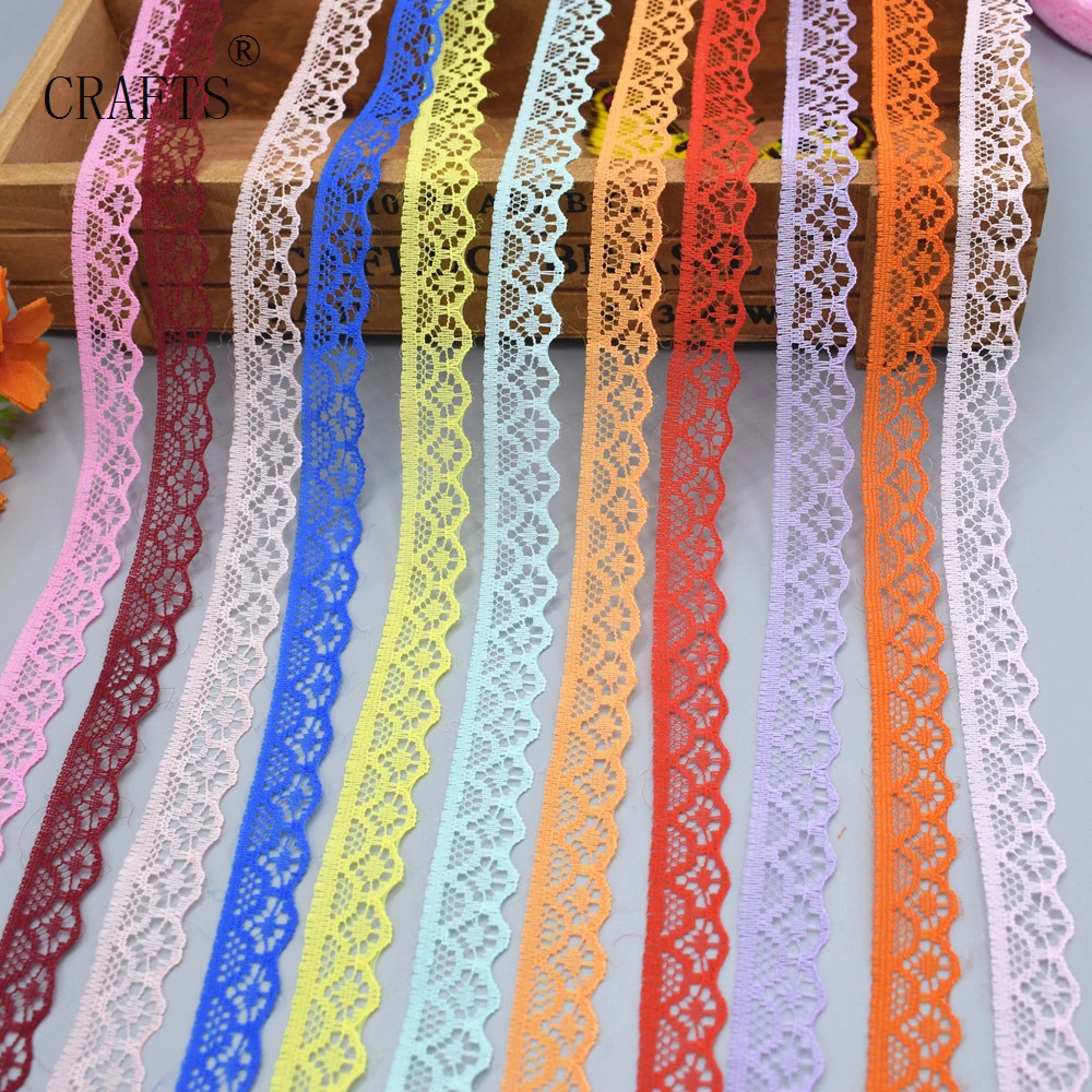 2 M Fleur Dentelle Brodée Bord Bordure ruban mariage Applique Sewing Craft
