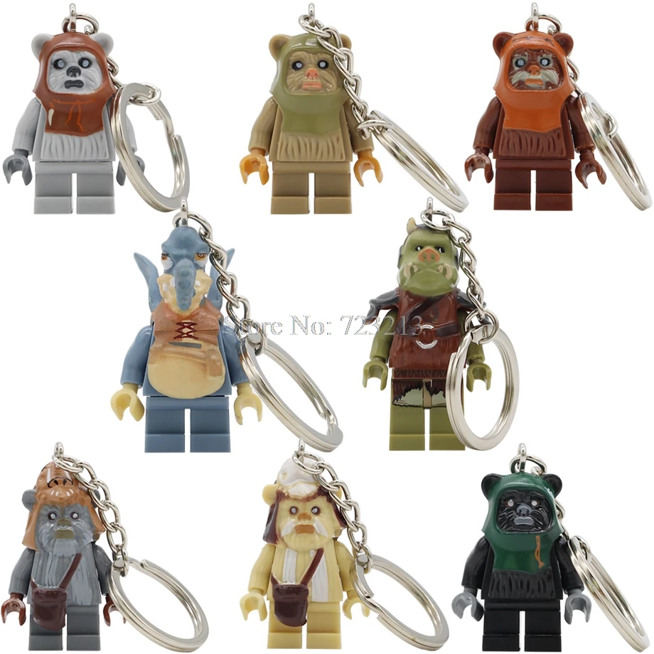 

Ewok Warrior Watto Battle of Endor Figure Keychain Gamorrean Paploo Teebo Key Ring Building Blocks Toys