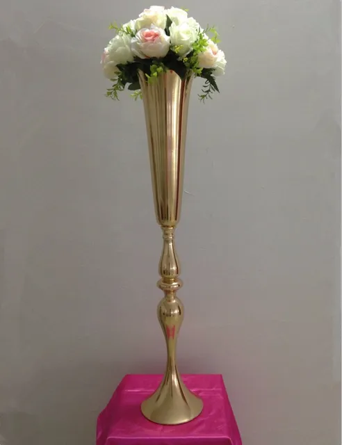 Large Size 10 Pcs 74cm Tall Gold Metal Candle Holder Stand Large Size 10 Pcs 74cm Tall Gold Metal Candle Holder Stand Wedding Centerpiece Event Road
