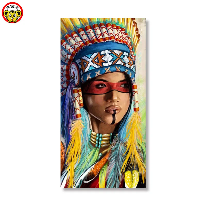 Живопись по номерам художественная краска по номерам большая картина король DIY Цифровая живопись персонаж Национальный индийский традиционный костюм eag