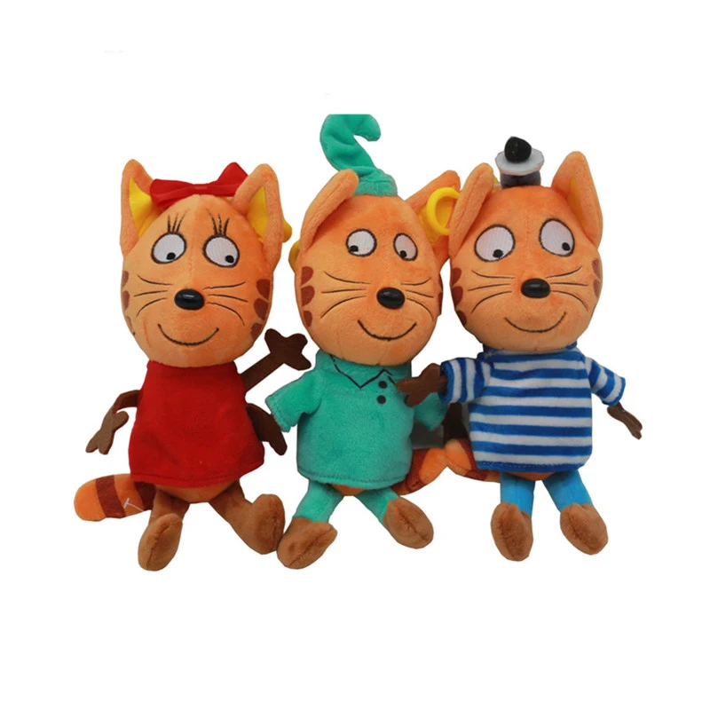 

30cm Cartoon Three Kittens Happy Three Cats Stuffed Plush Toys Soft Animals Cat Toy Doll Children Gifts for Kids
