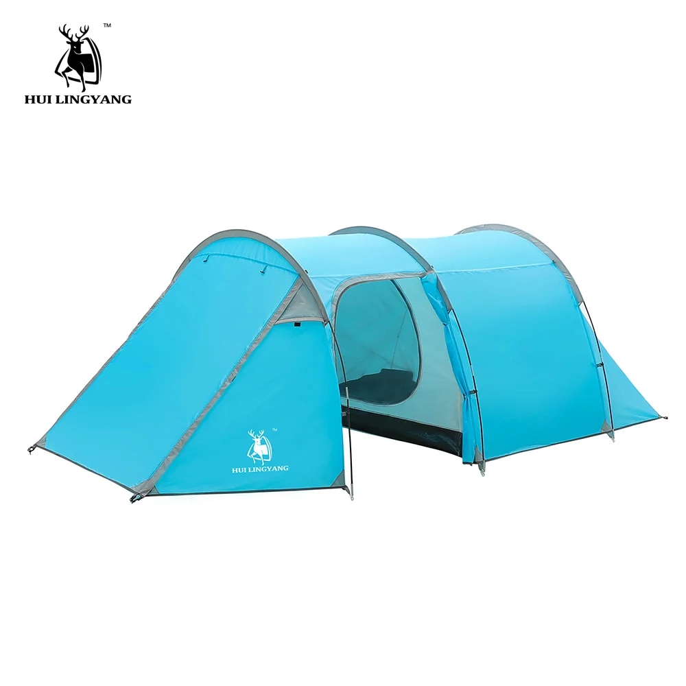 

Camping tent Waterproof 3-4 Person Double Layer Tunnel Tent Outdoor Camping Hiking Climbing Ultralight Large Space Beach Tents