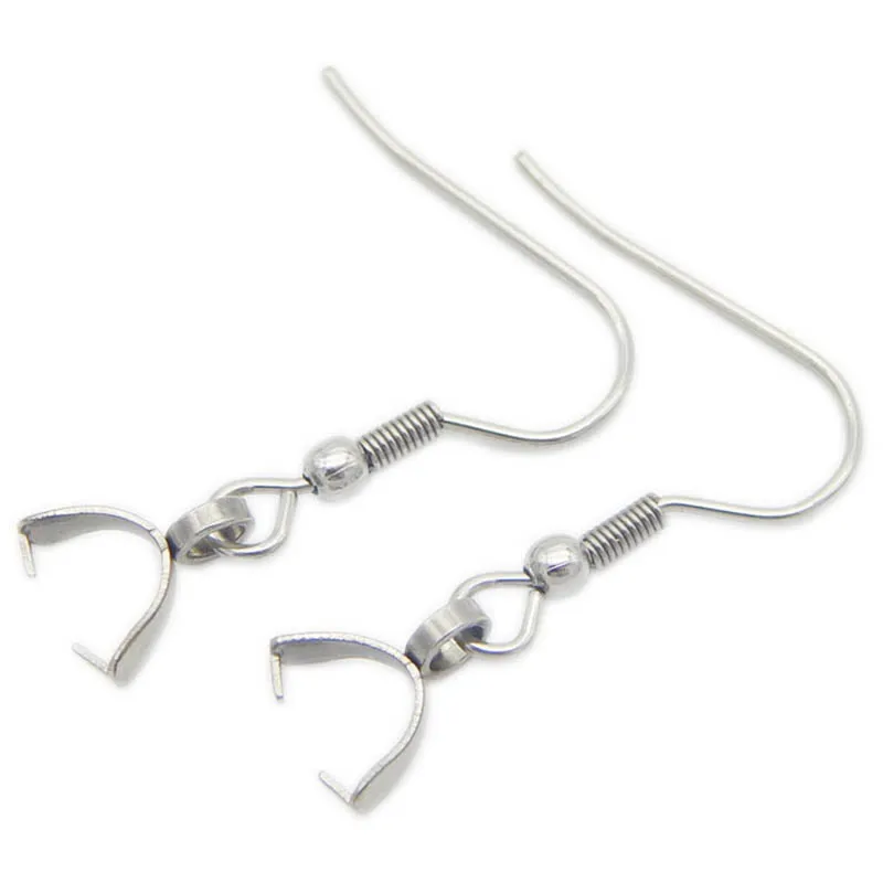

6pcs 316L Stainless Steel Ear Hook Connector DIY Earring Components Findings Earring Clasp With Pendant Clip for Jewelry Making
