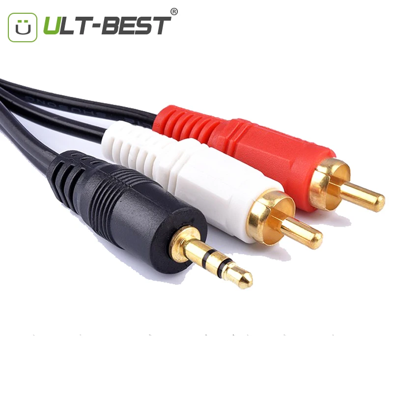 ULT Best 3.5 Jack RCA Audio AUX Coaxial Cable 3.5mm Male to 2RCA Male