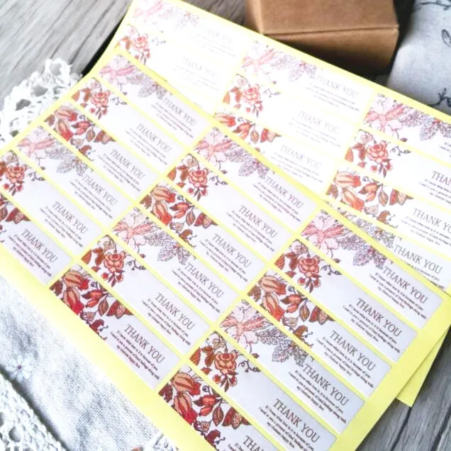 

90pcs/lot Flower Pattern "Thank You" Students' DIY decoration Retro Seal label sticker/Stationery sticker For handmade products