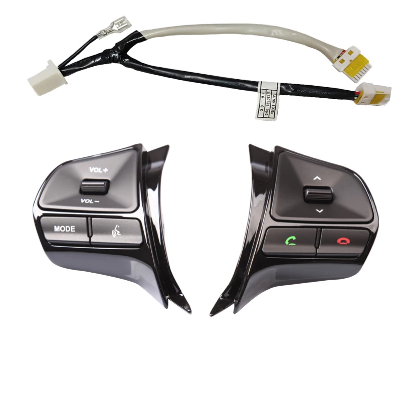 

Bright black button border Factory price High quality Steering Wheel Audio Control Buttons for KIA K2 RIO Steering wheel button