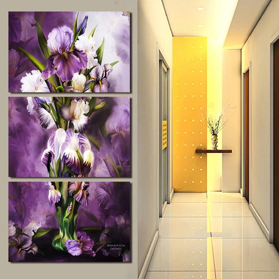 3 Piece canvas art For Living Room Painting Flowers Decoration for home