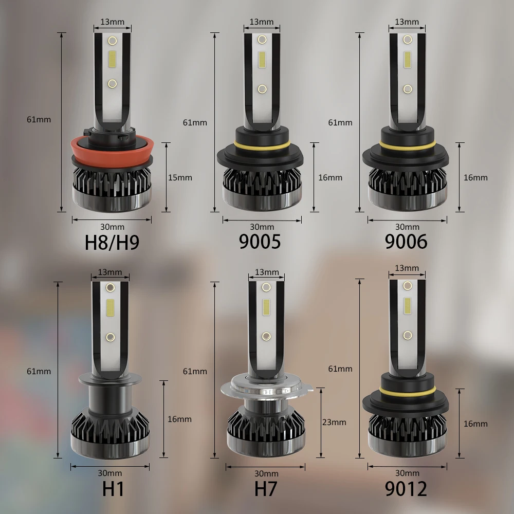 2 шт. Автомобильные светодиодные лампы H1 H7 H8 H9 H11 9005 9006 9012|Передние LED-фары для авто|