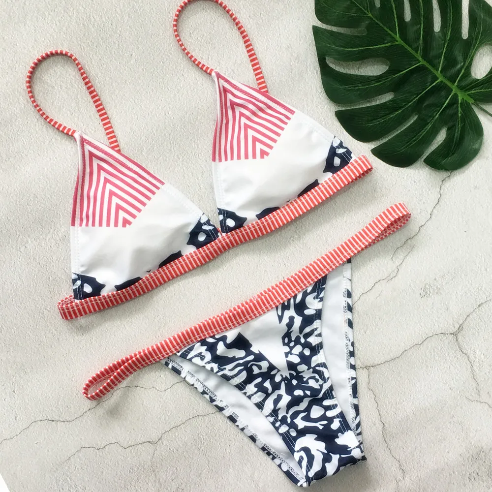 

Womail women bikini set sexy Print Floral Bikini Swimsuit separate bikini bathing suit beach wear biquines para mulheres 2018