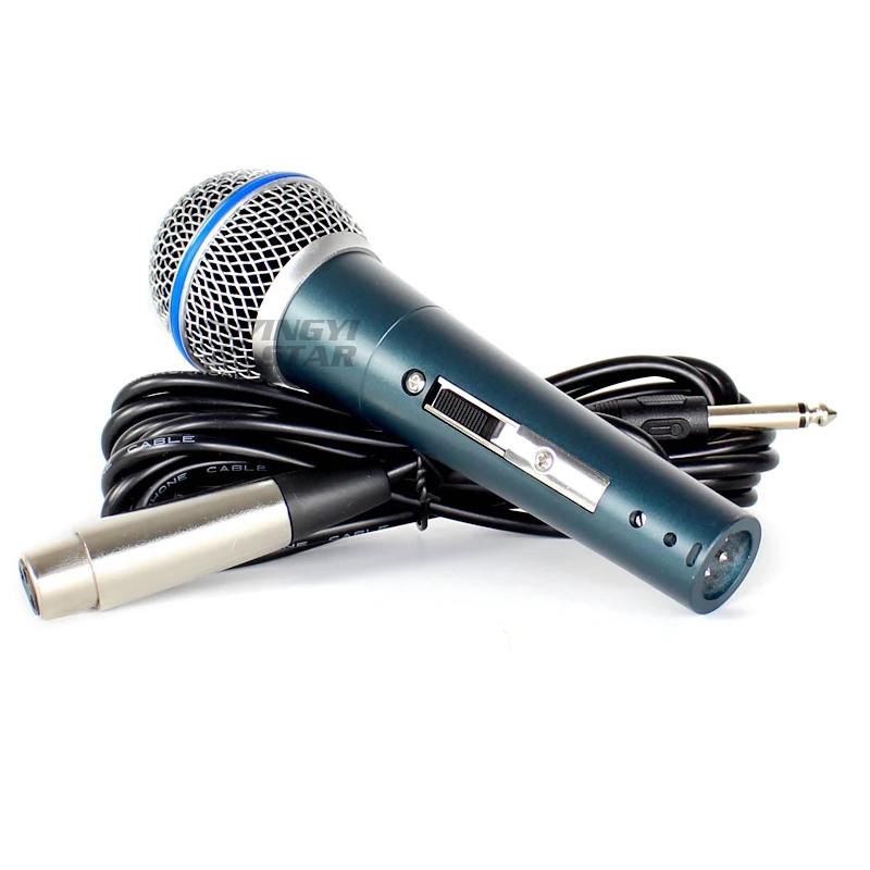 BETA58A Switch Professional Wired Handheld Dynamic Mic Vocal Karaoke Microphone System For Beta 58A With 6.5mm Jack Audio Line