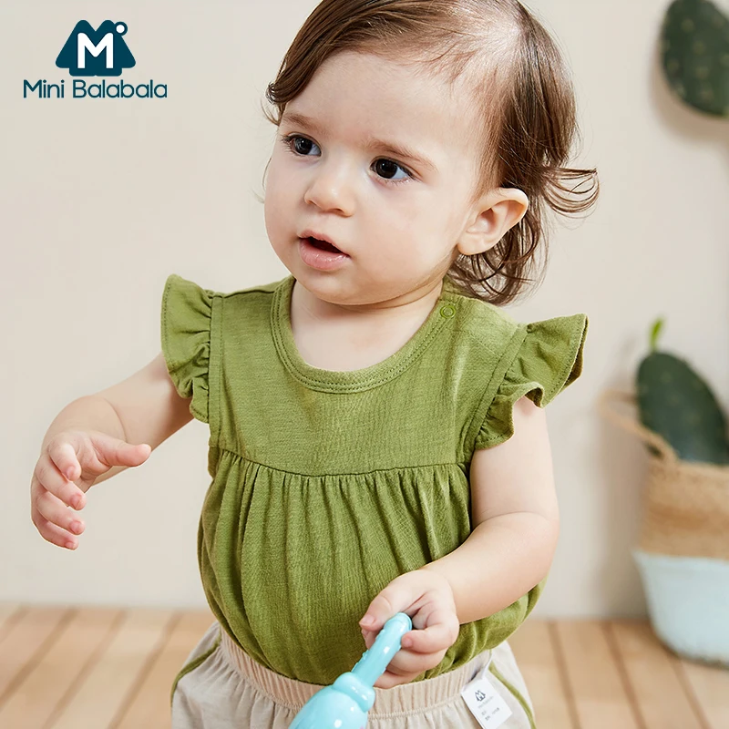 Мини боди для девочек balabababy коллекция 2019 года новое летнее однотонное с коротким