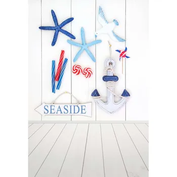 

fondo fotografico Vinyl Photo Studio Seaside Wood Floor Children Photography Backdrops Birthday Memoried Background