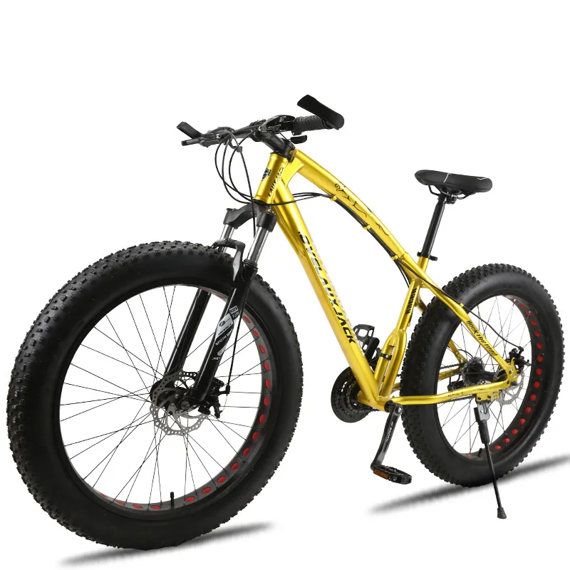 Черный мех горный велосипед Снежный велосипед 27 скоростной двойной диск тормозной широкий перекрестный велосипед