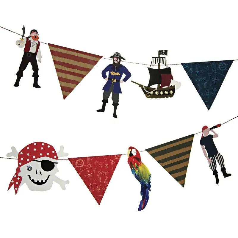 

Festival party hanging decoration supplies European style creative pirate captain birthday banner flag kids party funny Buntings