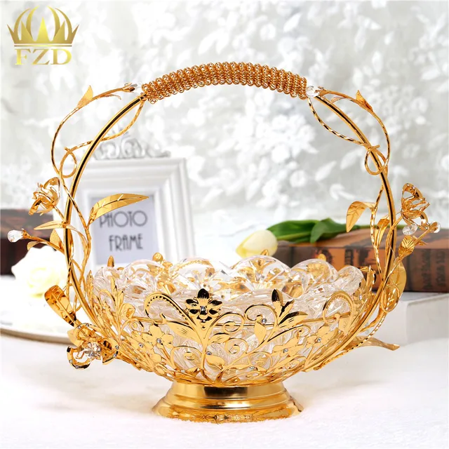 Metal Fruit Platter Fruit Dessert Crystal Decorations for ...