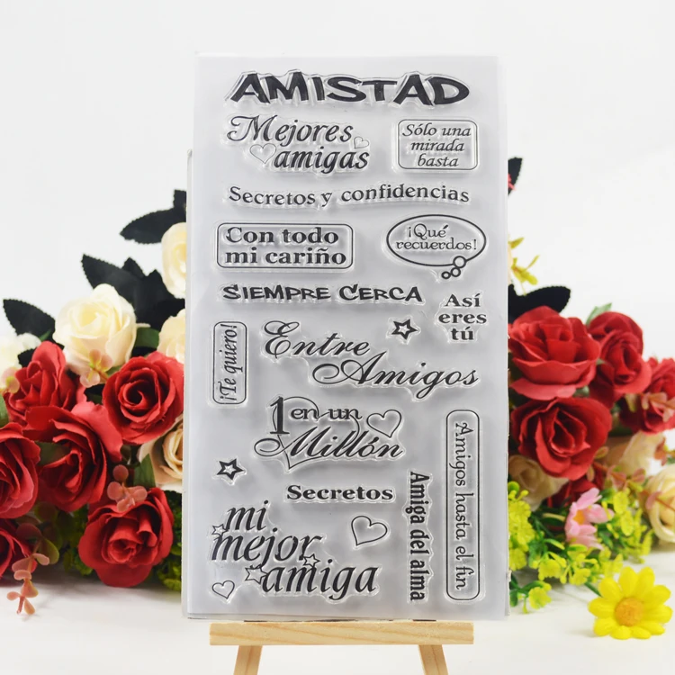 

Spanish Transparent Clear Stamps / Silicone Seals for DIY scrapbooking photo album/Card Making