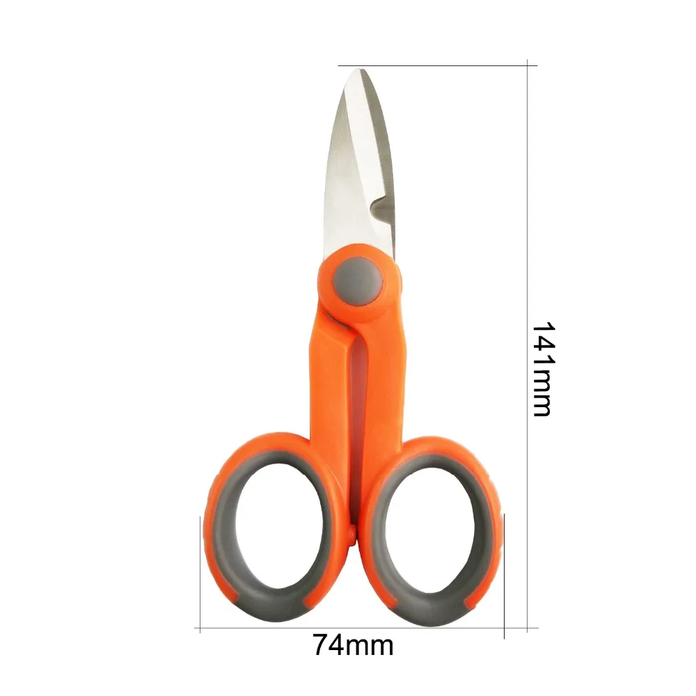 Multipurpose Electrical Fiber Optic Scissors Kevlar Shears Wire Cutter (4)