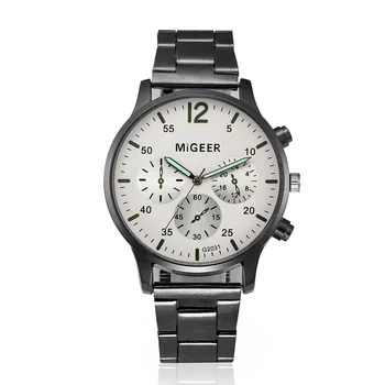 

Fashion Man Crystal Stainless Steel Analog Quartz Wrist Watch Stainless steel wire mesh Masculinity erkek kol saati Top brands