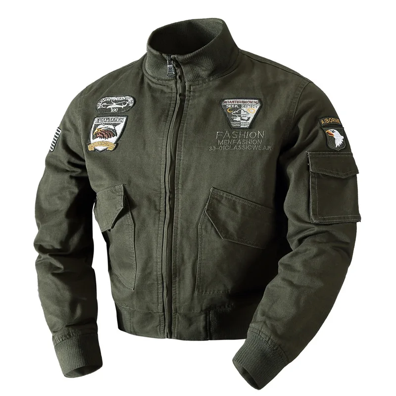 

2018 Military Jacket Men Pilot Jacket Coat Army Men's Spring Autumn Cotton Bomber Jackets Cargo Flight Jacket Male Plus Size 4XL
