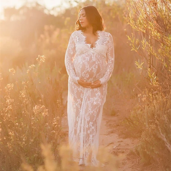 plus size lace maternity dress for photoshoot