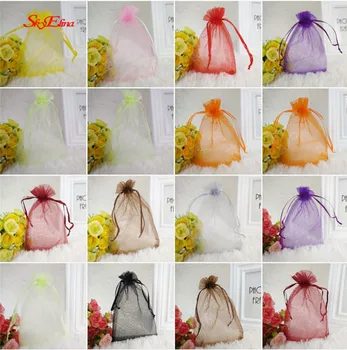 

1000pcs Organza Bags Jewelry Packaging Bags Wedding Party Decoration Drawable Bags Gift Pouches 19 Colors 7zSH312-318
