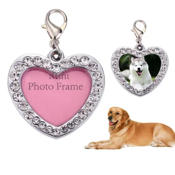 

Pet Dog Tag Love Heart Shaped Name Card Anti Lost Dog ID Address Name Label Stainless Steel Dog Cat Tag DIY Customized Name