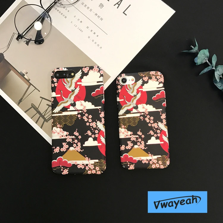 Red-crowned Crane Pink Sakura Case (1)