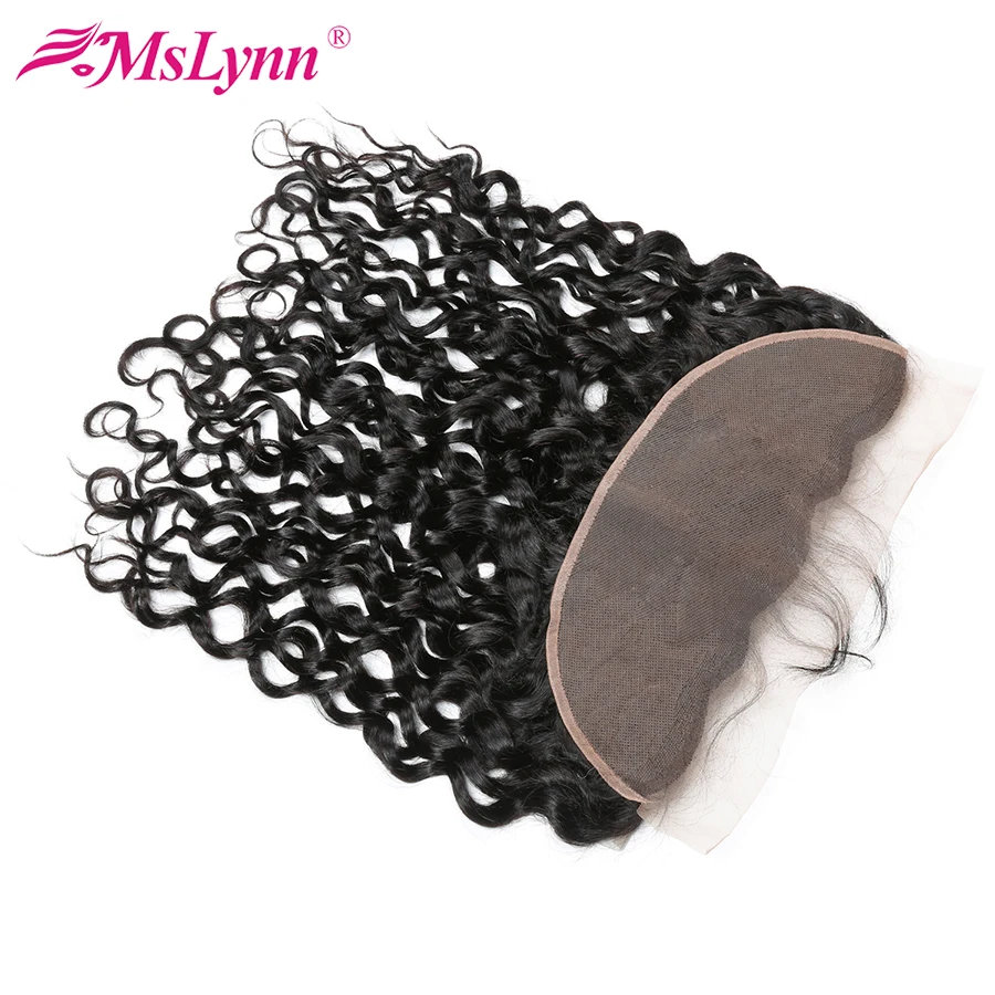 altMslynn Hair Water Wave 3 Bundles With Frontal Peruvian Human Hair Bundles With Closure ear to ear Lace Frontal Closure Non Remy