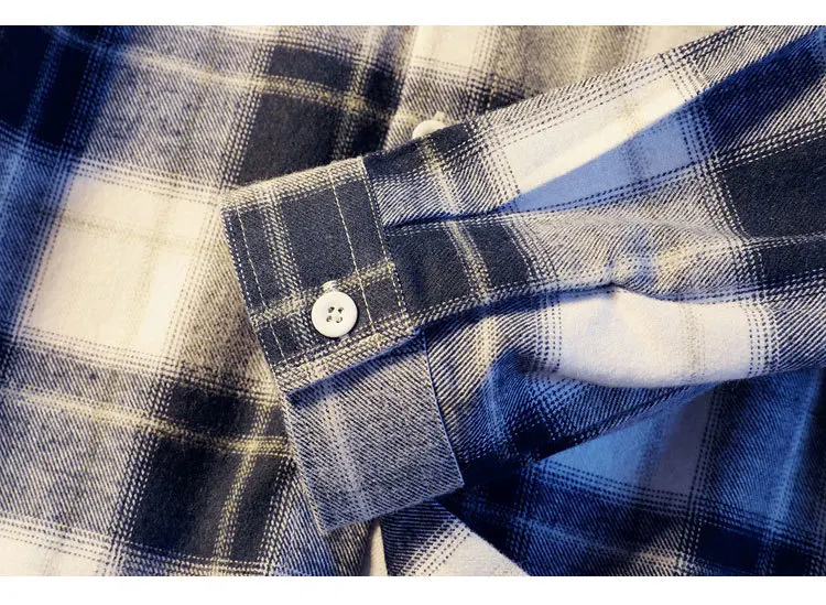 Men's Casual Plaid Dress Shirts Long Sleeve Urban Streetwear Casual Button Up Shirt For Male Large-Scale Plaid Pocket Top CS08 (14)