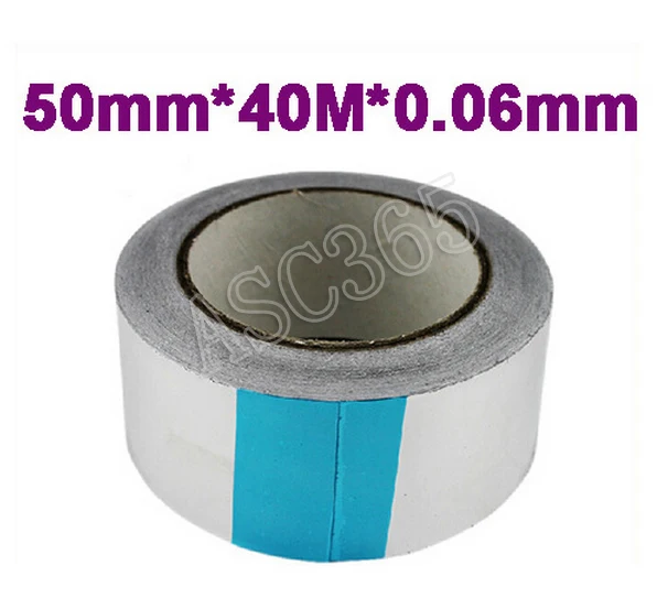 1 Roll Aluminium Foil Tape 50mm x 40M x 0.06mm Silver Foil Tape High Temperaturein Correction