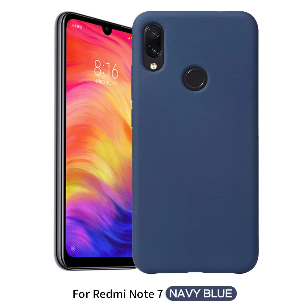 Чехол для телефона Redmi Note 7, чехол для Xiaomi Redmi Note 7, однотонный силиконовый чехол для Redmi Note 6, 7 Pro, чехол для Xiaomi