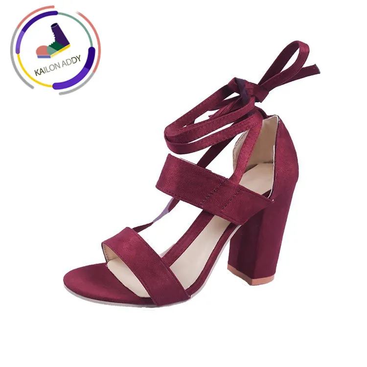 

KAILON ADDY New Fashion High Heel Straps with Thick Sandals High Heel Large Size Women's Shoes Home Wedding Casual Shoes