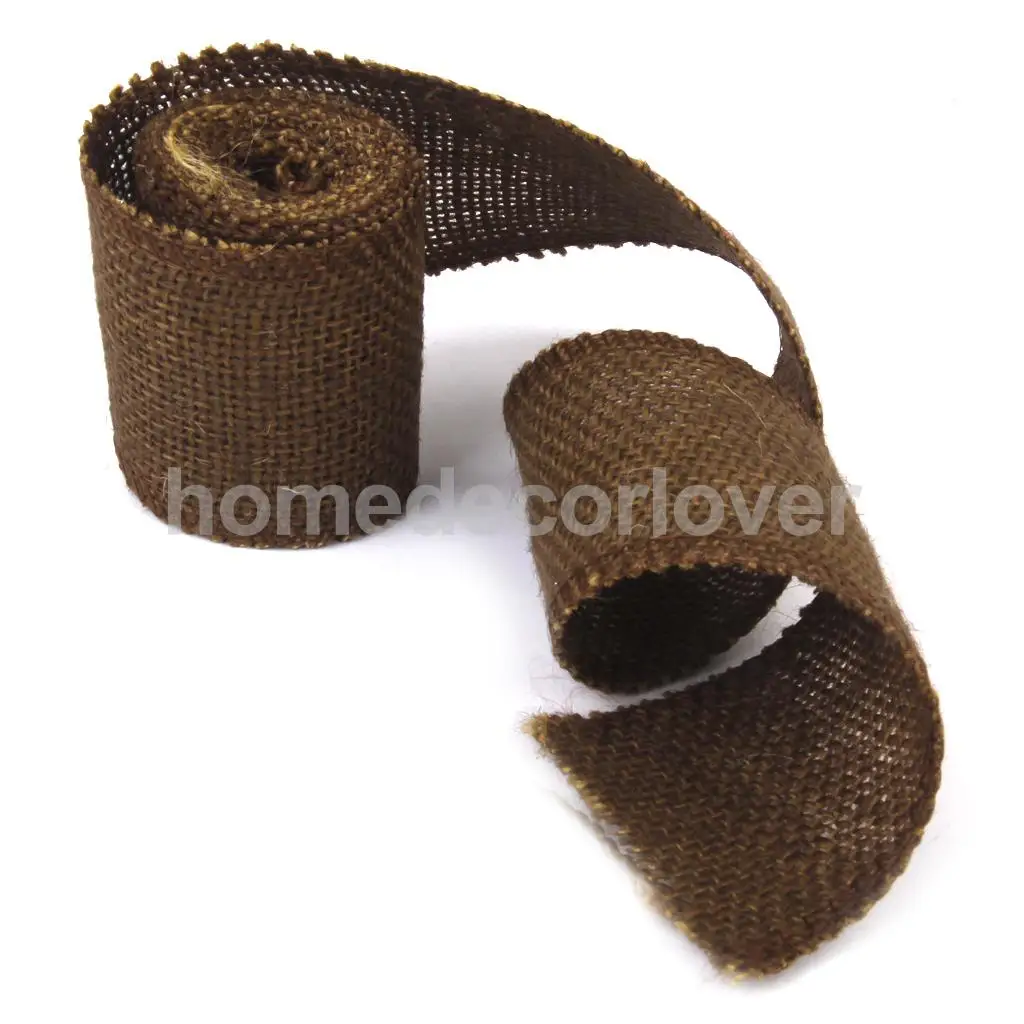 

2M Coffee Hessian Burlap Ribbon Rustic Wedding Belting Strap Craft Floristry