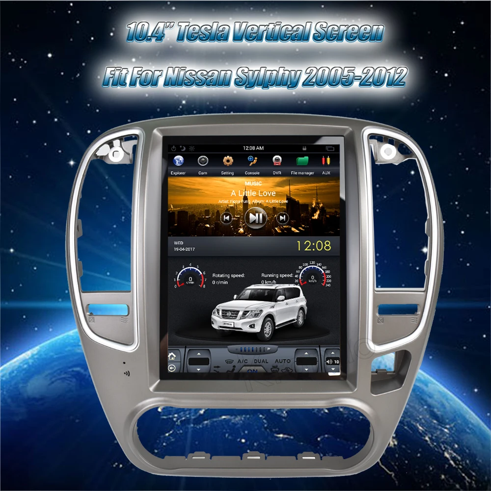 Best Krando Android 8.1 10.4" Tesla Vertical screen car audio radio for Nissan Sylphy 2005-2010 gps multimedia navigation wifi 3G 1