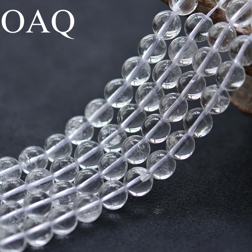 6 12mm Clear Quartz Crystal Beads Natural White Beads For Jewelry DIY