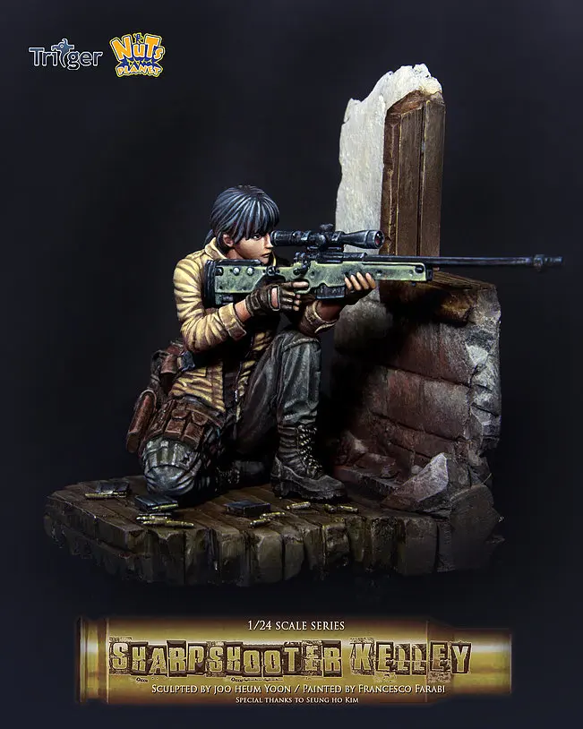 [Loong Way Miniatures] Nuts Planet Sharpshooter Келли 75 мм миниатюрные из полимерной смолы