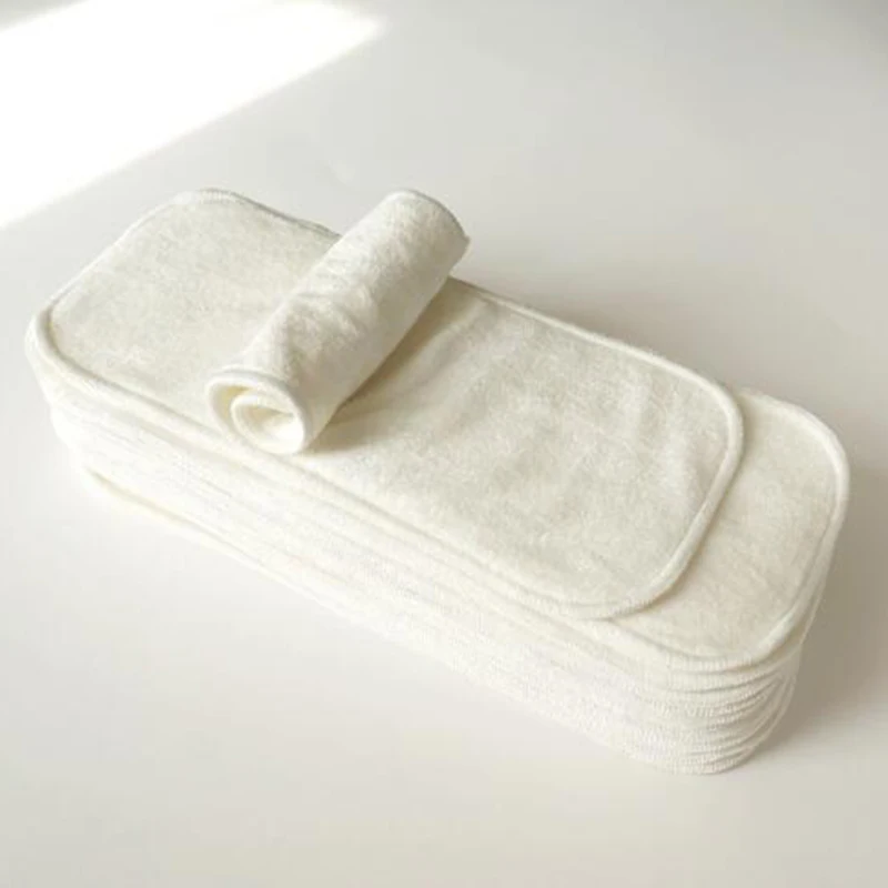 

10pcs/ Lot 4 Layer Bamboo Charcoal Cloth Inserts Diapers Breathable Nappy Changing Mats Baby Reusable Diapers Changing Pad Liner