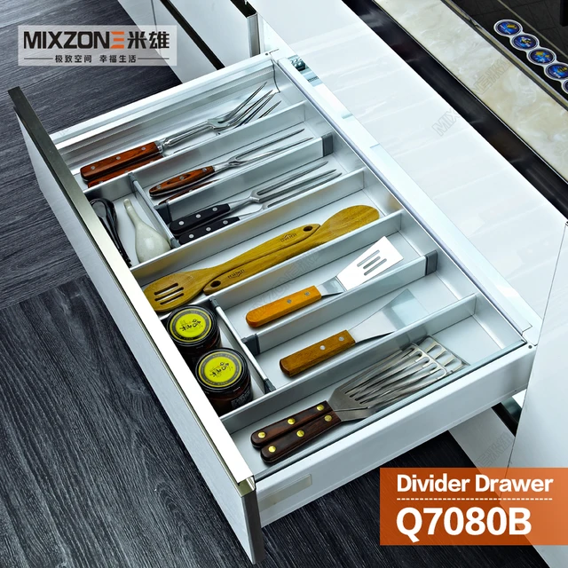 Kitchen Cabinet Aluminum Alloy Utensil Divider Basket Drawer Kitchen Cabinet Aluminum Alloy Utensil Divider Basket Drawer Organizer With Adjule Flatware Tray Holder Set