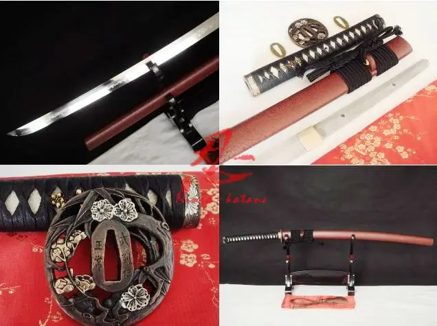 

Clay tempered japanese katana sword choji hamon shobu zukuri kissaki sharpened battle ready