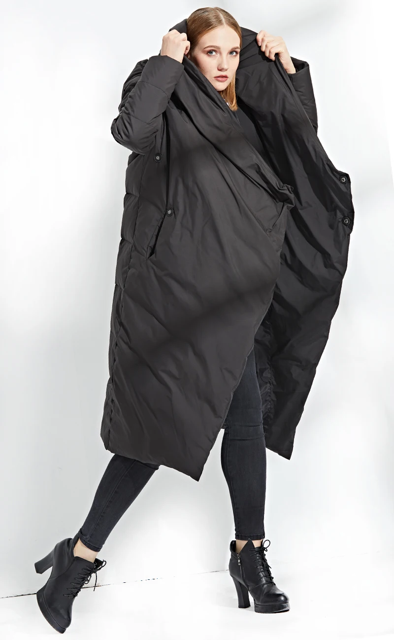 Ynzzu бренд класса люкс 2018 зима Для женщин пуховик Винтаж Обёрточная бумага длинные 90% Белое пуховое пальто толстый теплый с капюшоном