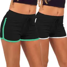Летние однотонные хлопчатобумажные спортивные шорты для полных девочек, популярные шорты для йоги большого размера