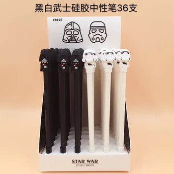 

36pcs/pack 0.5mm Black Ink Creative Cartoon Anime Black White Warrior Gel Pen/student Prize Promotion Gift Unisex Sign Pen New