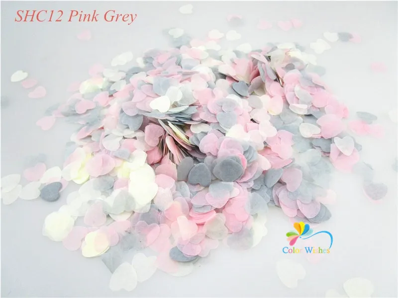 Paper confetti 1.5cm 10g(1000pcs) rose gold mixed heart shape balloon table wedding throwing supplies