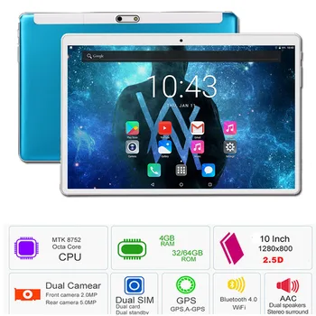 10 Inch 3G 4G LTE tablet Octa core 1280*800 IPS 4GB RAM 32GB ROM Dual SIM Cards Android 7.0 GPS tablets 10.1 Media Pad Youtube